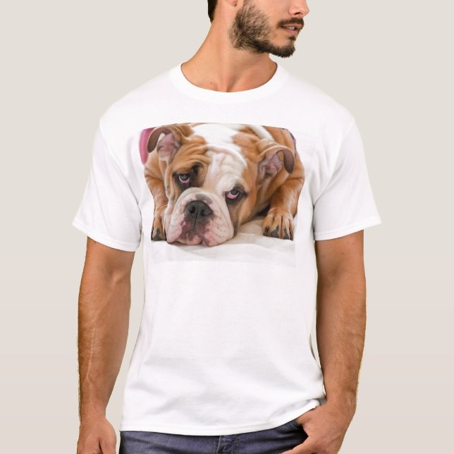 Engelsk bulldoggvalp tee (Framsida)