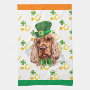 Engelsk Cocker Semester Hem Inredning St Patricks Kökshandduk