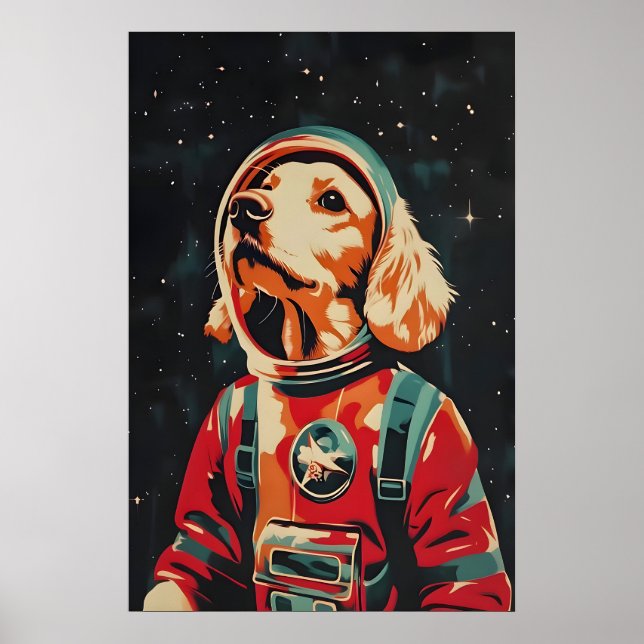Engelsk Cocker Spaniel Astronaut Affisch, engelsk Poster (Framsidan)