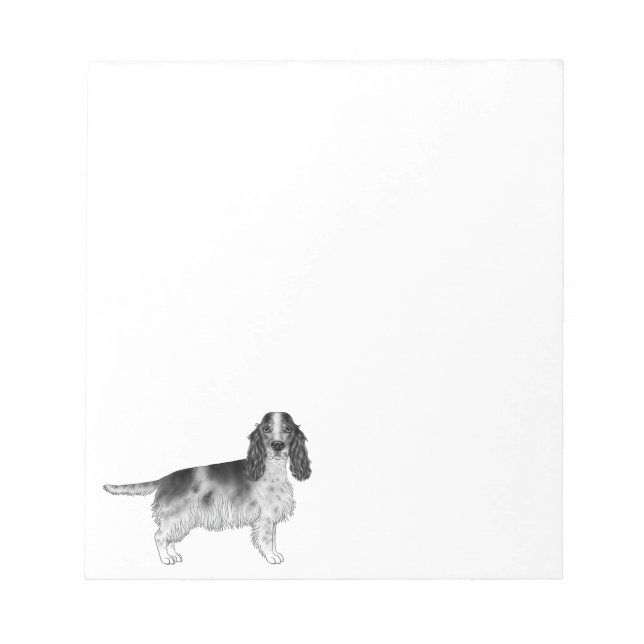 Engelsk Cocker Spaniel-design i svart och vitt Anteckningsblock (Framsida)