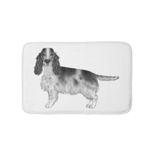 Engelsk Cocker Spaniel-design i svart och vitt Badrumsmatta