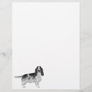 Engelsk Cocker Spaniel-design i svart och vitt Brevhuvud