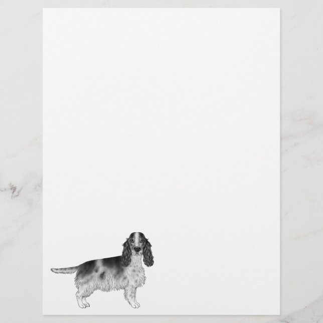 Engelsk Cocker Spaniel-design i svart och vitt Brevhuvud (Framsida)