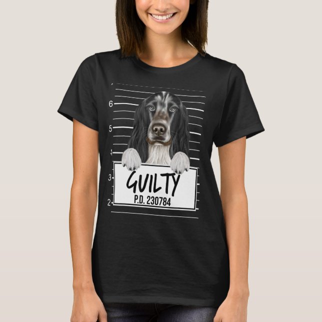 Engelsk Cocker Spaniel Fotbulla Skyldig Hund T Shirt (Framsida)