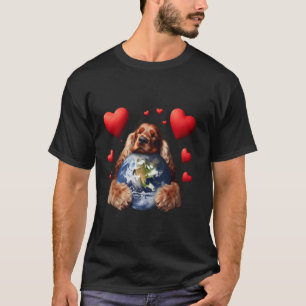 Engelsk Cocker Spaniel Hund Jordens Dag Kram Kärle T Shirt
