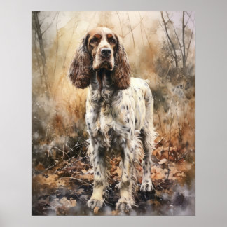 Engelsk Cocker Spaniel Hund Konsttryck Affisch