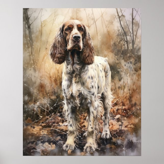 Engelsk Cocker Spaniel Hund Konsttryck Affisch (Framsidan)