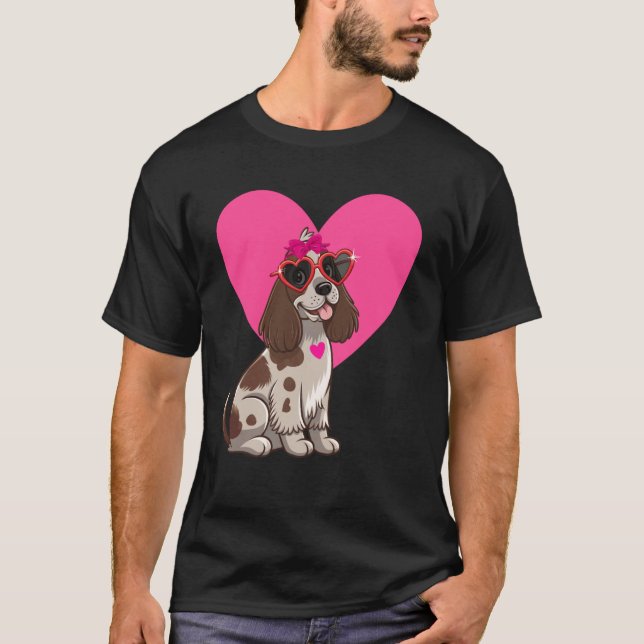 Engelsk Cocker Spaniel Hund Mamma Alla Hjärtans Da T Shirt (Framsida)