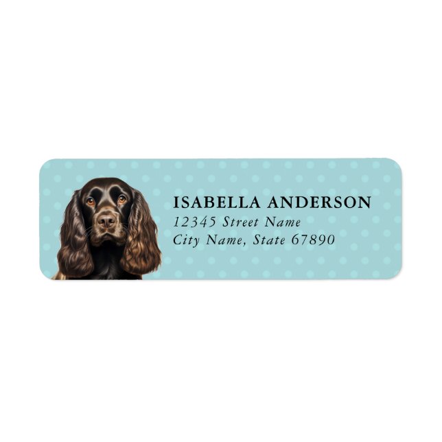 Engelsk Cocker Spaniel Hund Returadressetiketter Returadress Etikett (Framsidan)