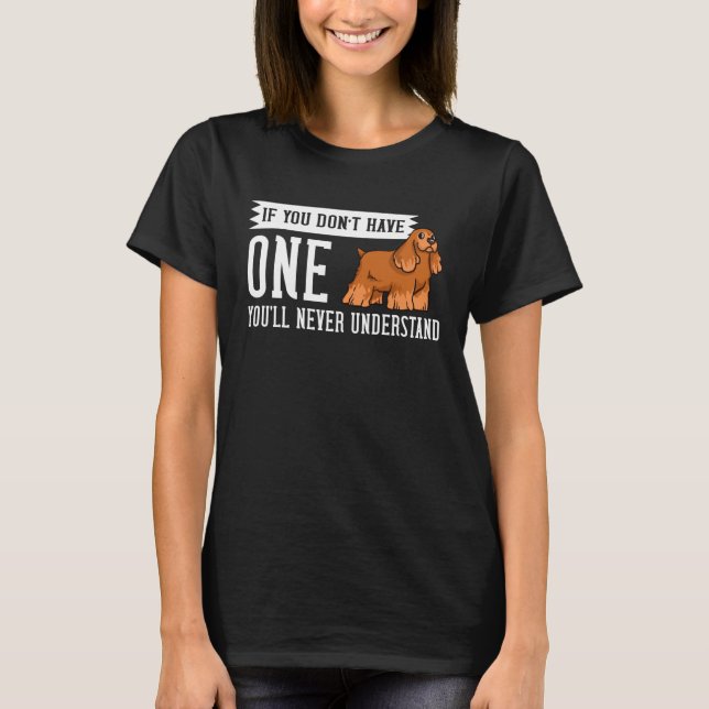 Engelsk Cocker Spaniel Hund Valpar Ägare T Shirt (Framsida)