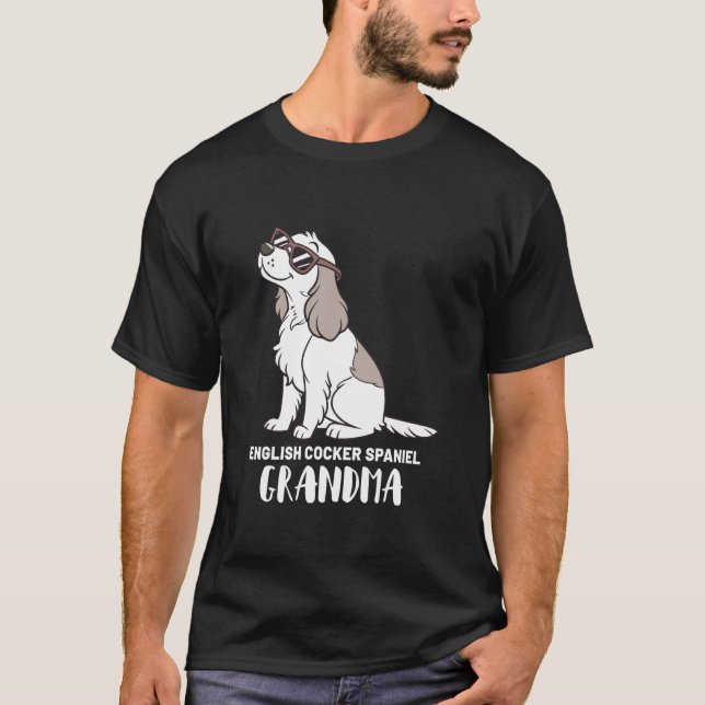 Engelsk Cocker Spaniel Hundägare Mormor T Shirt (Framsida)