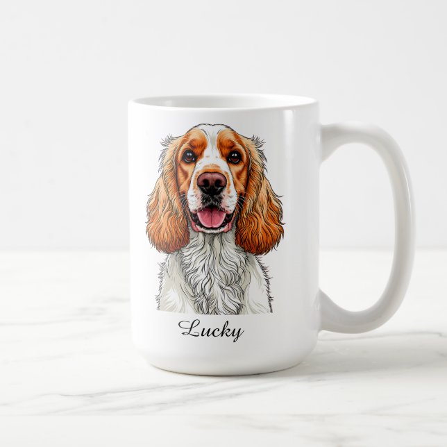 Engelsk Cocker Spaniel Hundporträtt Kaffemugg (Höger)