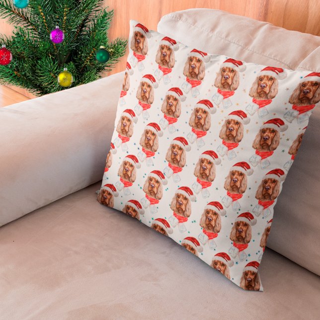 Engelsk Cocker Spaniel Hundras Christmas Kudde (Skapare uppladdad)