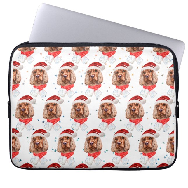 Engelsk Cocker Spaniel Hundras Jul Laptop Fodral (Framsidan)