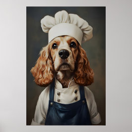 Engelsk Cocker Spaniel i kockhatt Poster, Husdjur Poster