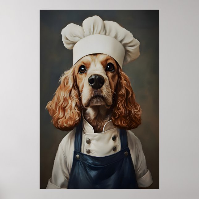 Engelsk Cocker Spaniel i kockhatt Poster, Husdjur Poster (Framsidan)