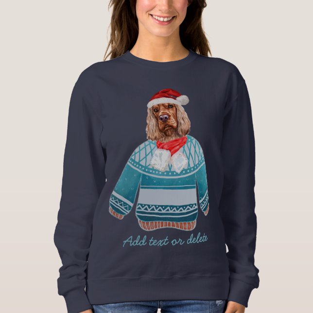 Engelsk Cocker Spaniel Jul Ful Jul Hund Mamma T Shirt (Framsida)