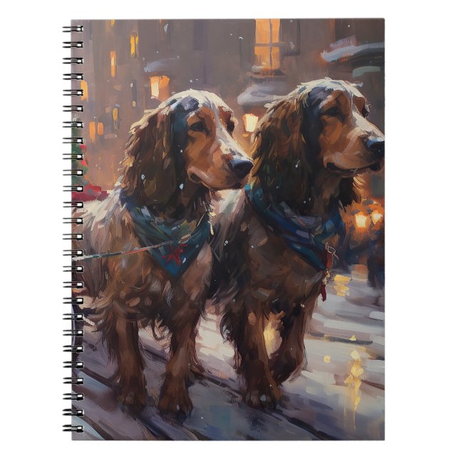 Engelsk Cocker Spaniel Julhögtid Anteckningsbok (Framsidan)