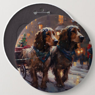 Engelsk Cocker Spaniel Julhögtid Knapp