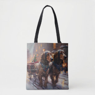 Engelsk Cocker Spaniel Julhögtid Tygkasse