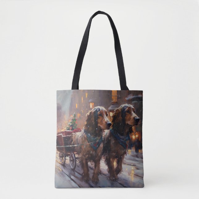 Engelsk Cocker Spaniel Julhögtid Tygkasse (Framsida)