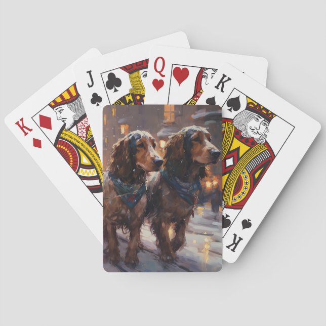 Engelsk Cocker Spaniel Julhögtidssäsong Casinokort (Baksidan)
