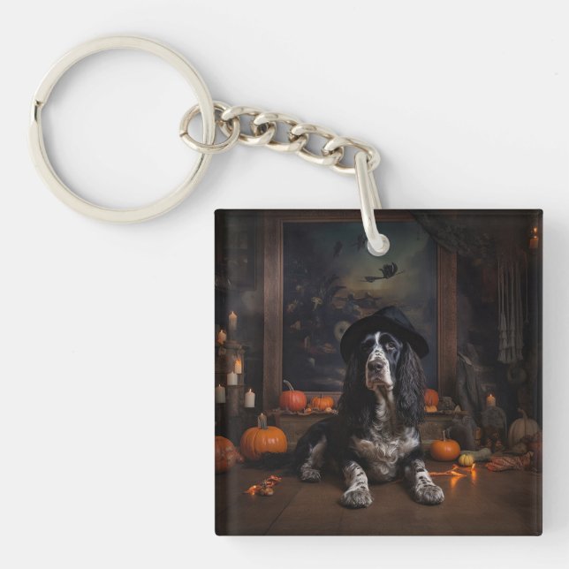 Engelsk Cocker Spaniel Pumpa Halloween Skräck  (Framsidan)