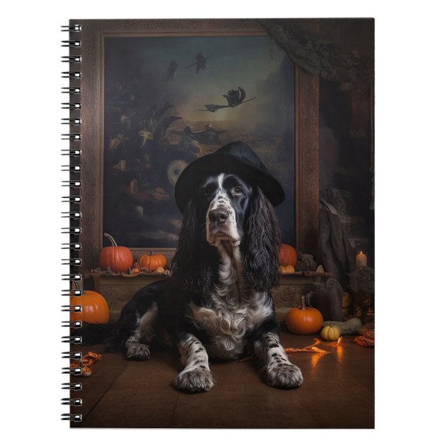 Engelsk Cocker Spaniel Pumpa Halloween Skräck  Anteckningsbok (Framsidan)