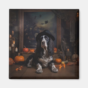 Engelsk Cocker Spaniel Pumpa Halloween Skräck Magnet
