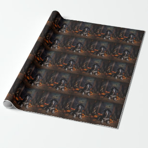 Engelsk Cocker Spaniel Pumpa Halloween Skräck Presentpapper
