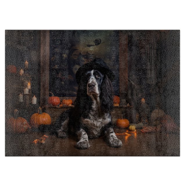 Engelsk Cocker Spaniel Pumpa Halloween Skräckinjag (Framsidan)