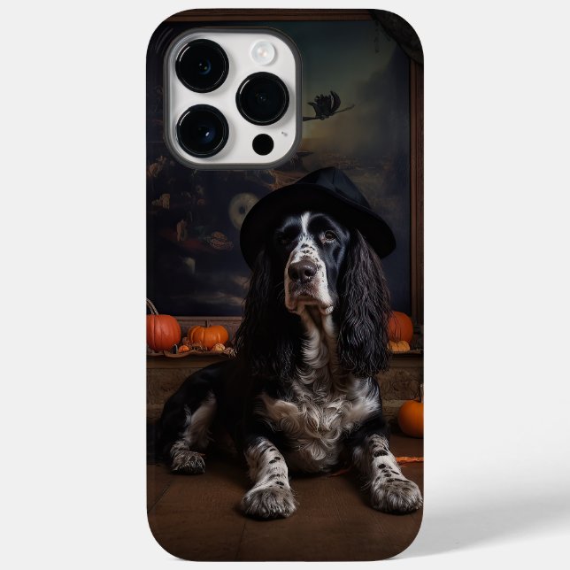 Engelsk Cocker Spaniel Pumpa Halloween Skräckinjag (Baksida)