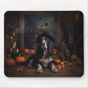 Engelsk Cocker Spaniel Pumpa Halloween Skräckinjag Musmatta