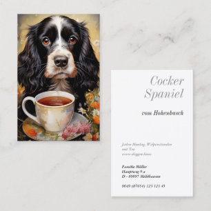 Engelsk Cocker Spaniel svart vit Visitkort