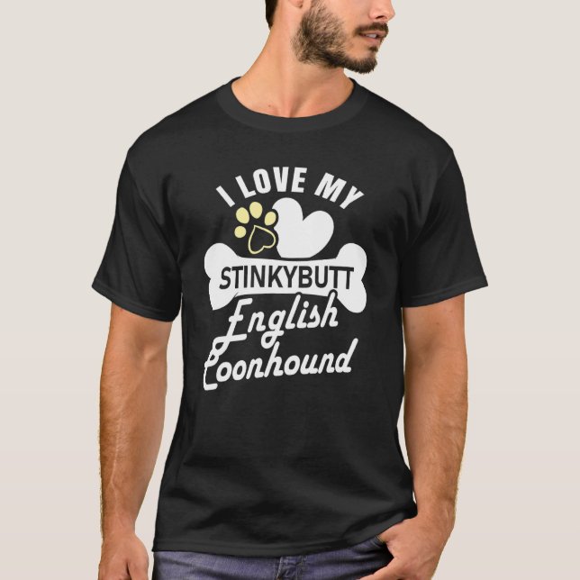 Engelsk Coonhound Hund Engelsk Coonhound T Shirt (Framsida)