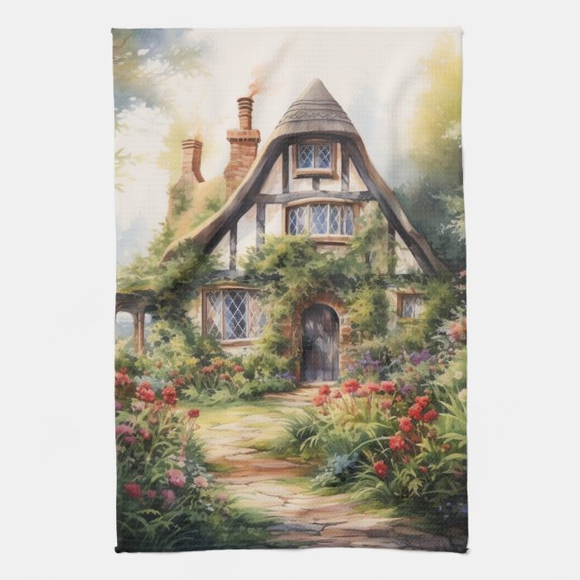 Engelsk Cottage Kökshandduk (Vertikal)
