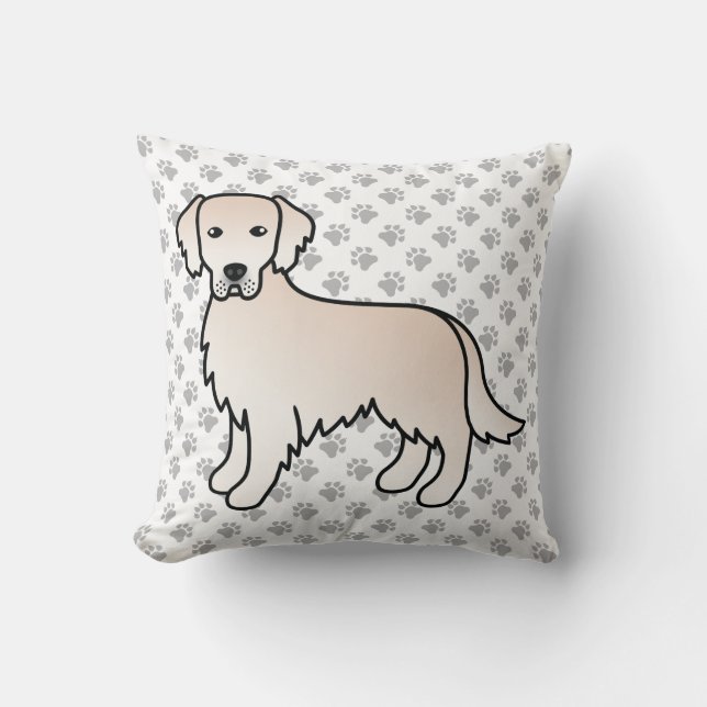 Engelsk Cream Golden Retriever Cute Hund & Tassar Kudde (Framsida)