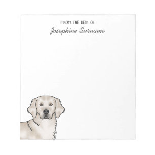 Engelsk Cream Golden Retriever Hund Anpassat Namn Anteckningsblock