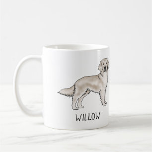 Engelsk Cream Golden Retriever Hund Anpassat Namn Kaffemugg