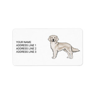 Engelsk Cream Golden Retriever Hund Och Anpassad T Adressetikett