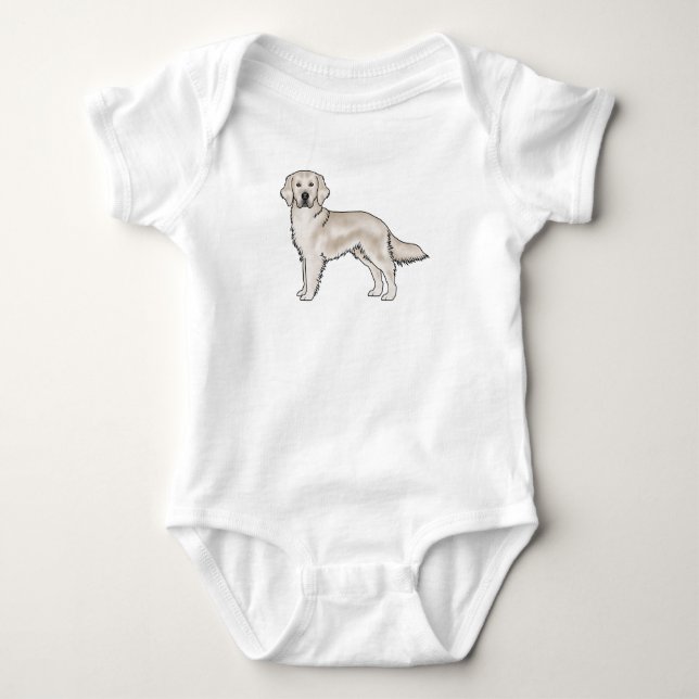 Engelsk Cream Golden Retriever Söt Hund T Shirt (Framsida)