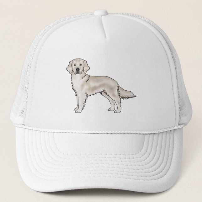 Engelsk Cream Golden Retriever Söt Tecknad Hund Keps (Framsida)