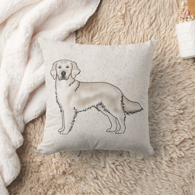 Engelsk Cream Golden Retriever Söt Tecknad Hund Kudde (Filt)