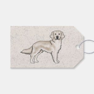 Engelsk Cream Golden Retriever Söt Tecknad Hund Presentetikett