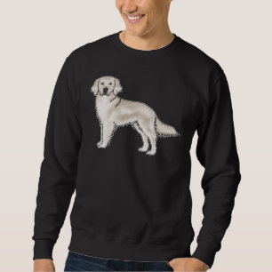 Engelsk Cream Golden Retriever Tecknad Hund Design Lång Ärmad Tröja