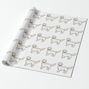 Engelsk Cream Golden Retriever Tecknad Hund Mönste Presentpapper