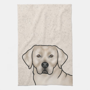 Engelsk Cream Labrador Retriever Söt Lab Hund Huvu Kökshandduk