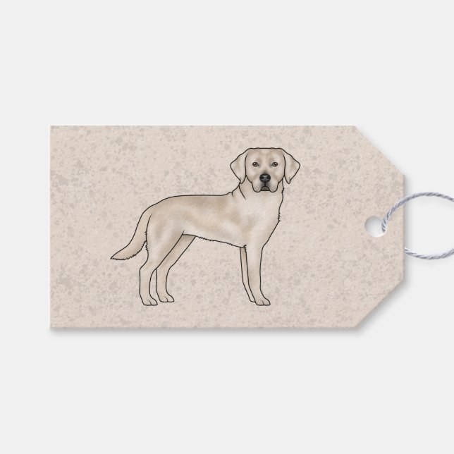Engelsk Cream Labrador Retriever Tecknad Lab Hund Presentetikett (Framsidan (Horisontell))