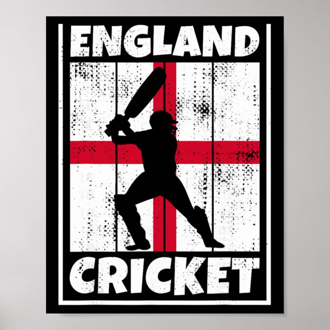 Engelsk Cricket Fanflagga För England Cricket  Poster (Framsidan)