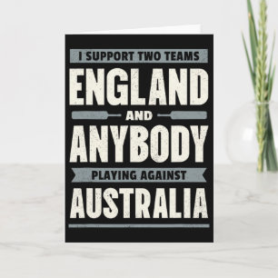 Engelsk crickettröja Två lag Inte Australien Rolig Kort
